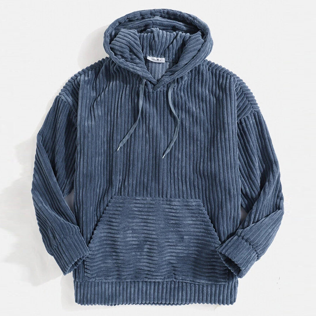 Fleece-Hoodie | Warm | Kängurutasche | Pullover-Hoodie | Herren-Hoodie-Blau-S-Chaps Herrenmode