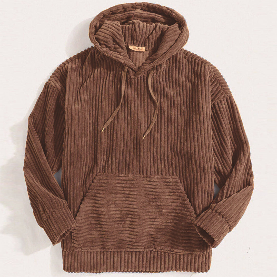 Fleece-Hoodie | Warm | Kängurutasche | Pullover-Hoodie | Herren-Hoodie-Braun-S-Chaps Herrenmode