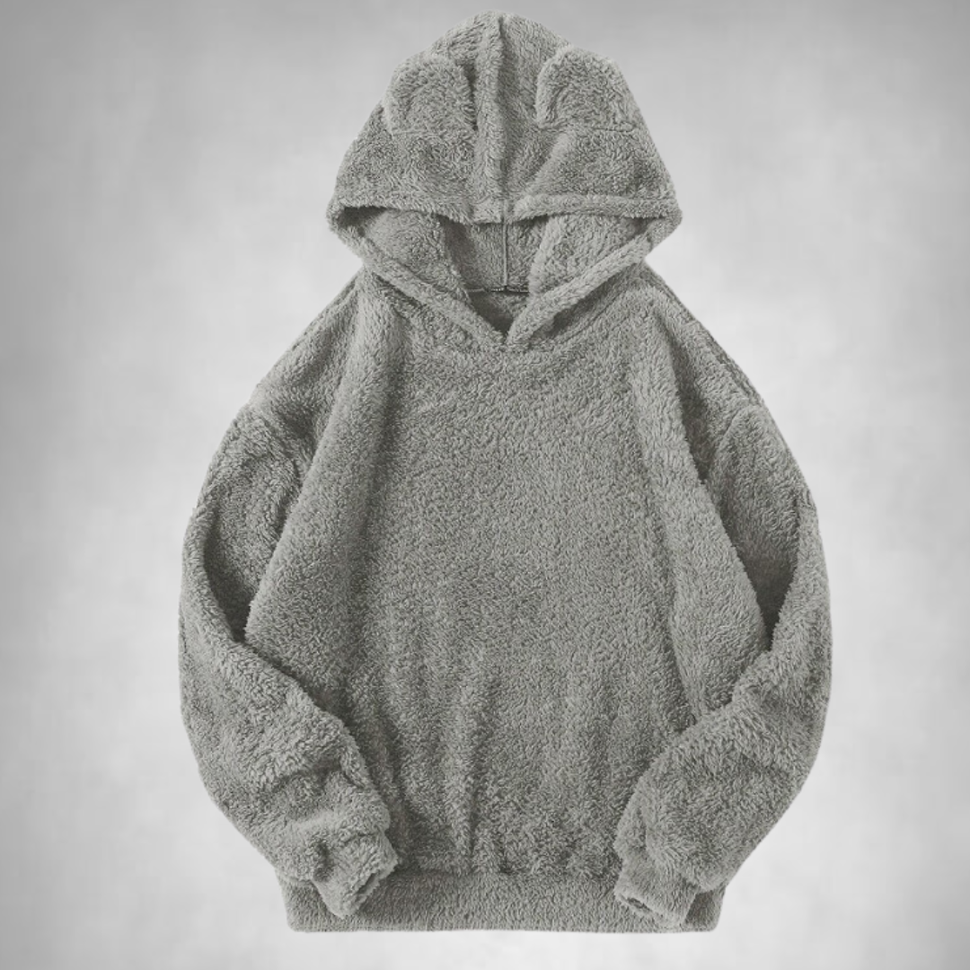 Fleece-Hoodie – Warmer, bequemer Teddy-Pullover-Hoodie für Männer-Hellgrau-S-Chaps Herrenmode