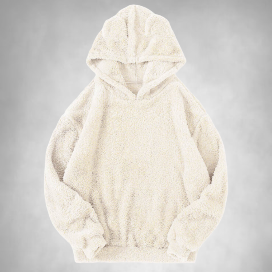 Fleece-Hoodie – Warmer, bequemer Teddy-Pullover-Hoodie für Männer-Weiß-S-Chaps Herrenmode