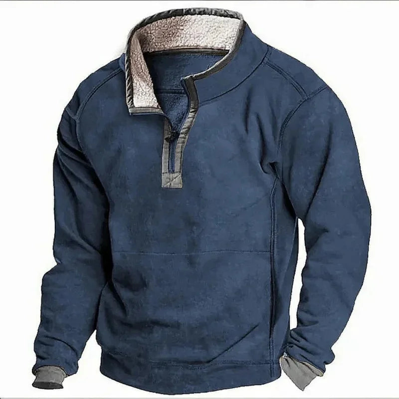 Fleece Pullover | Quarter Zip | Half Zip | Fleece Pullover | Herren Winterbekleidung-Blau-S-Chaps Herrenmode