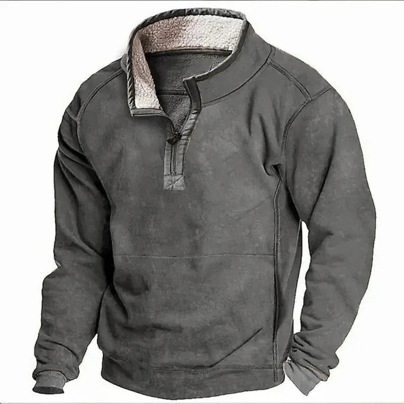 Fleece Pullover | Quarter Zip | Half Zip | Fleece Pullover | Herren Winterbekleidung-Grau-S-Chaps Herrenmode