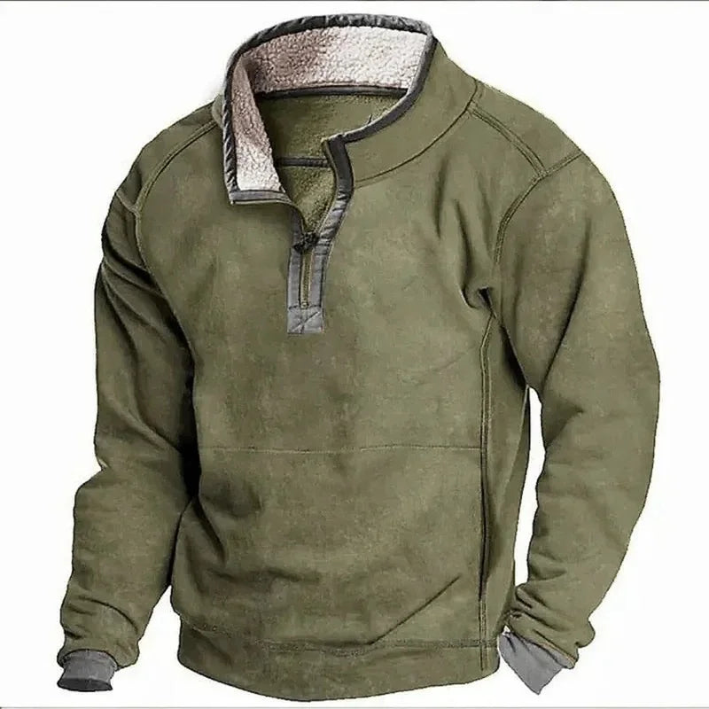 Fleece Pullover | Quarter Zip | Half Zip | Fleece Pullover | Herren Winterbekleidung-Grün-S-Chaps Herrenmode