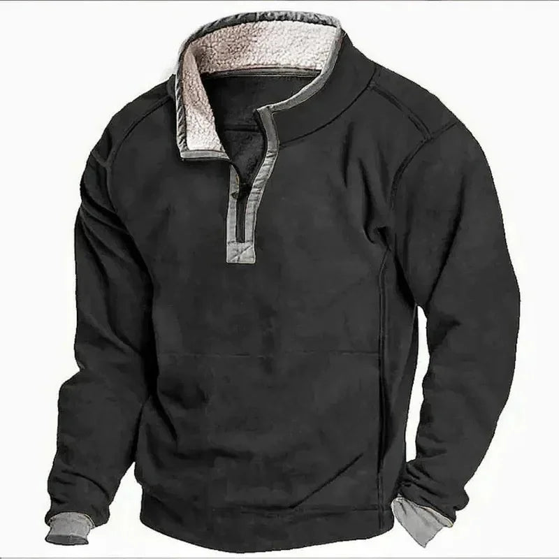Fleece Pullover | Quarter Zip | Half Zip | Fleece Pullover | Herren Winterbekleidung-Schwarz-S-Chaps Herrenmode