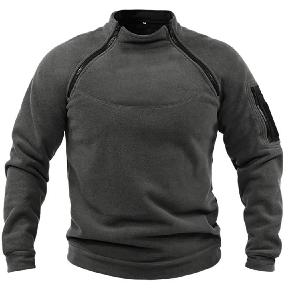 Fleece Pullover | Warm | Half Zip | Outdoor Fleece | Herren Fleece-Dunkelgrau-S-Chaps Herrenmode