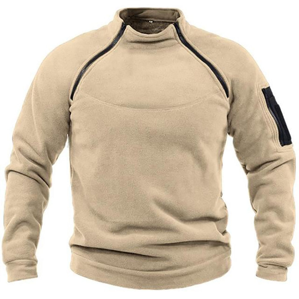 Fleece Pullover | Warm | Half Zip | Outdoor Fleece | Herren Fleece-Khaki-S-Chaps Herrenmode