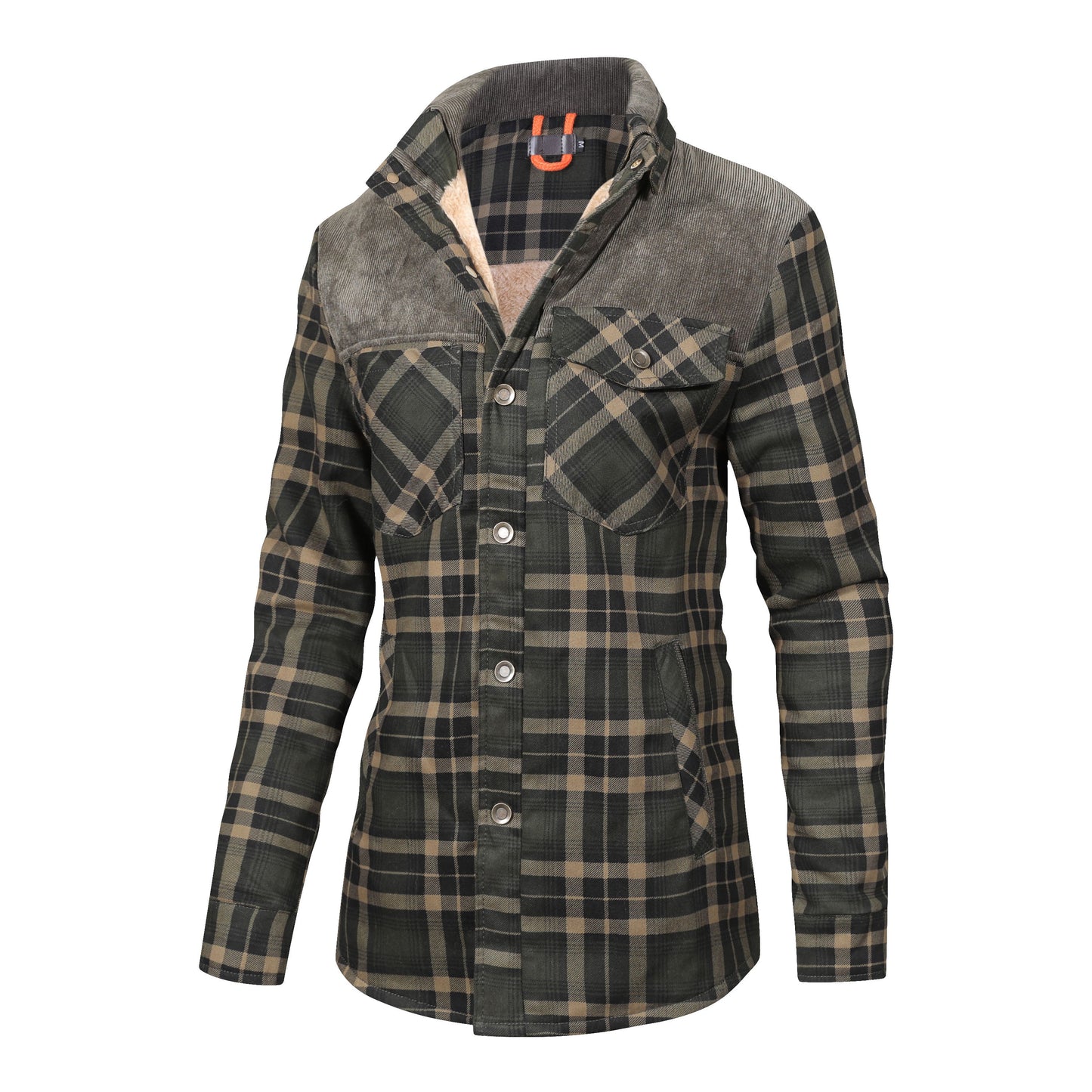 Fleece gefütterte Jacke | Kariert | Button-Up | Karierte Jacke | Herren Überhemd-Chaps Herrenmode