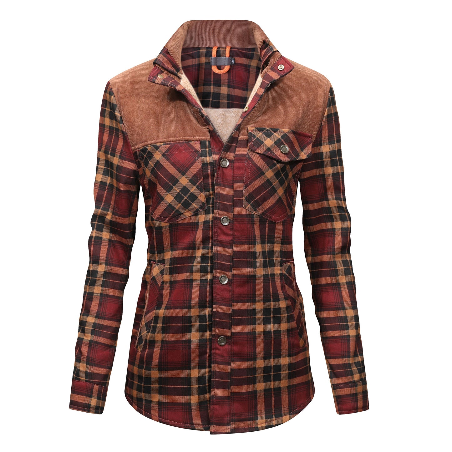 Fleece gefütterte Jacke | Kariert | Button-Up | Karierte Jacke | Herren Überhemd-Chaps Herrenmode