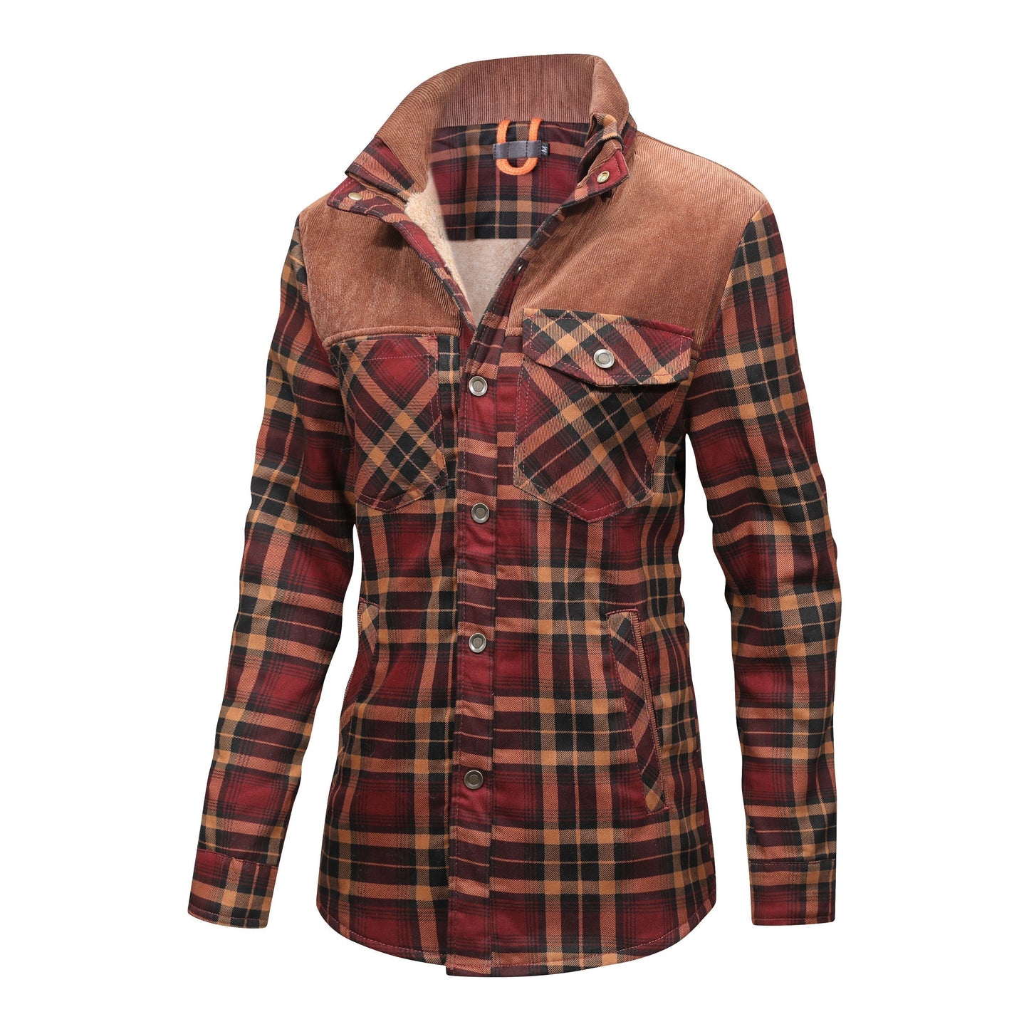Fleece gefütterte Jacke | Kariert | Button-Up | Karierte Jacke | Herren Überhemd-Chaps Herrenmode