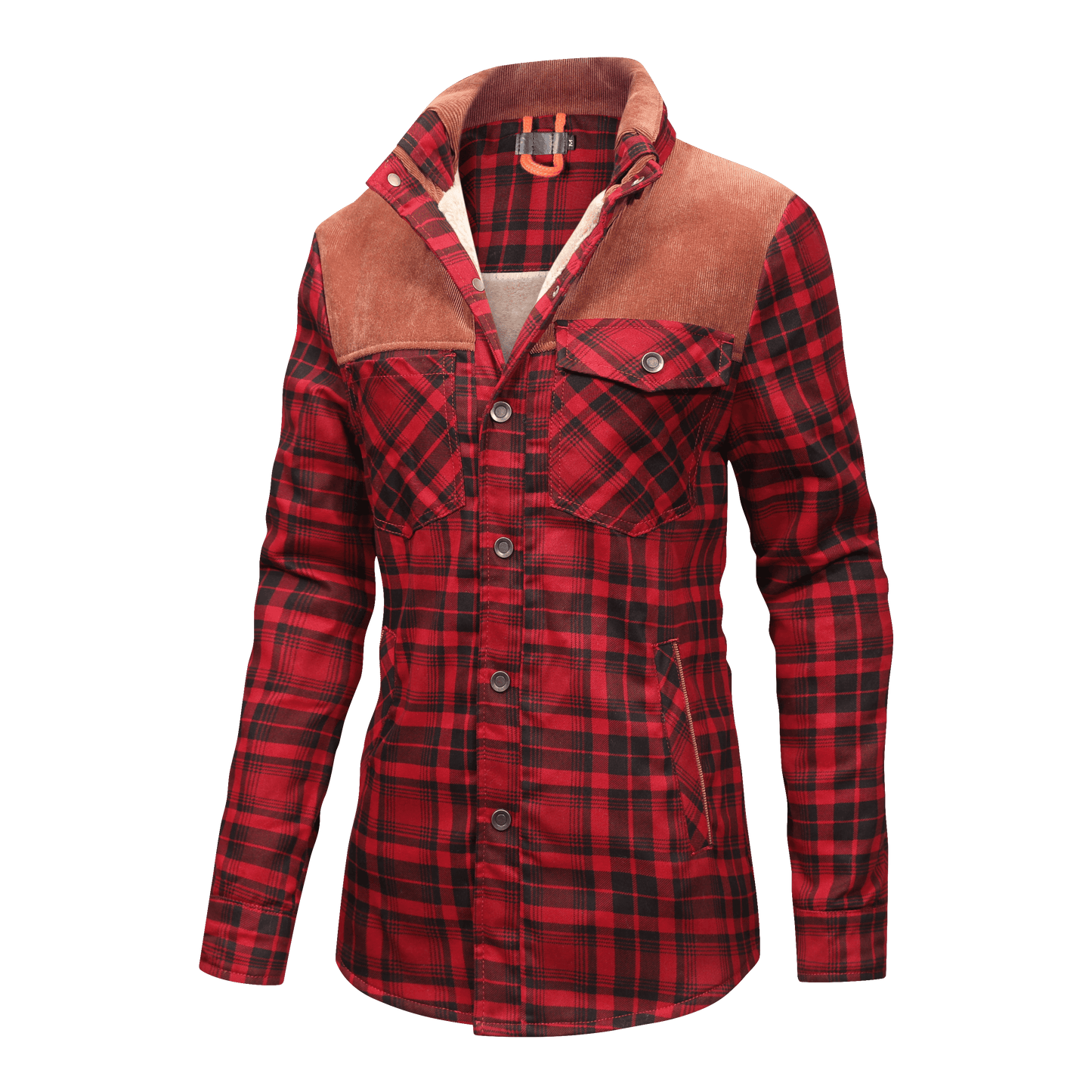 Fleece gefütterte Jacke | Kariert | Button-Up | Karierte Jacke | Herren Überhemd-Chaps Herrenmode