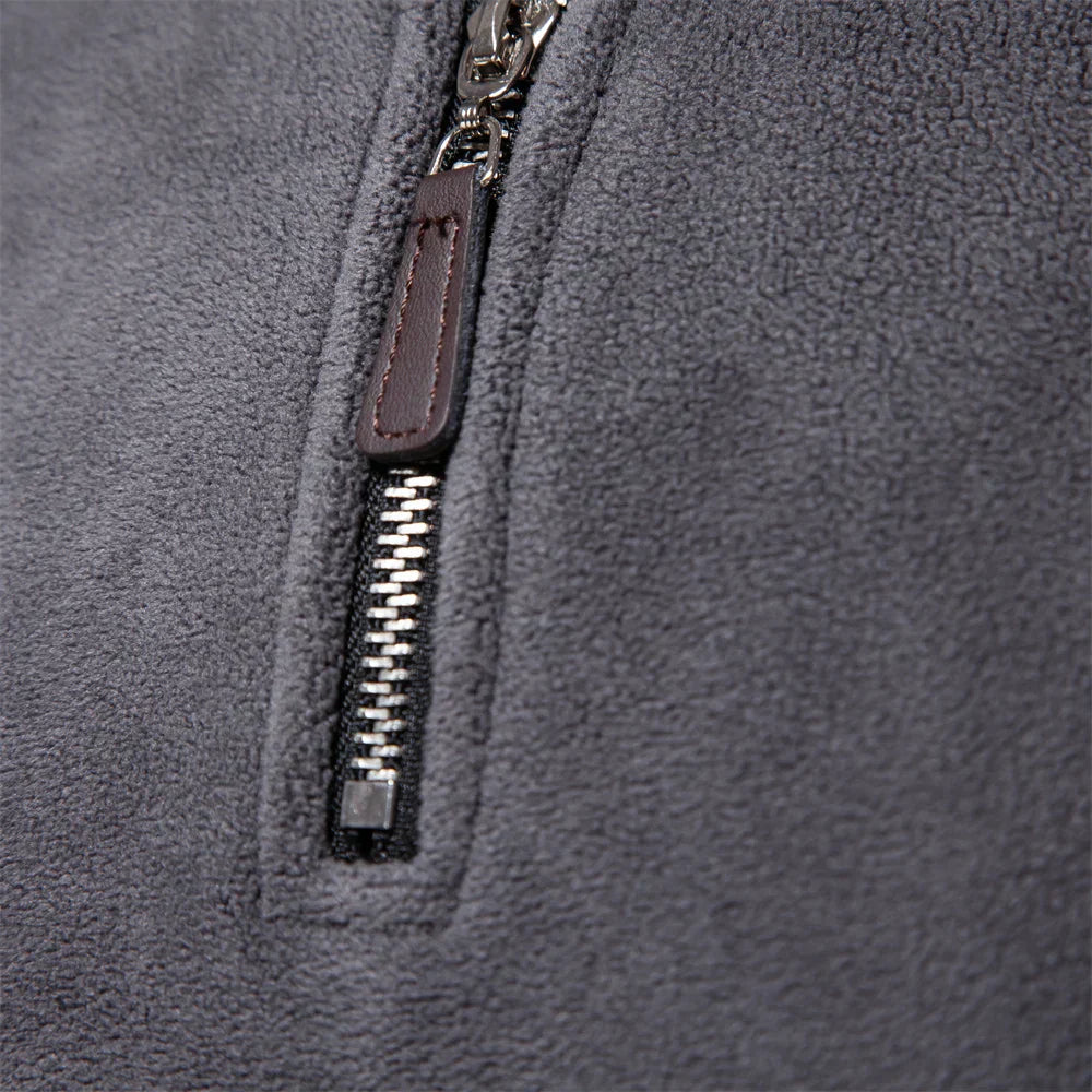 Fleece mit halbem Reißverschluss – Warm – Fleece-Pullover mit kurzem Reißverschluss – Herrenbekleidung-Chaps Herrenmode