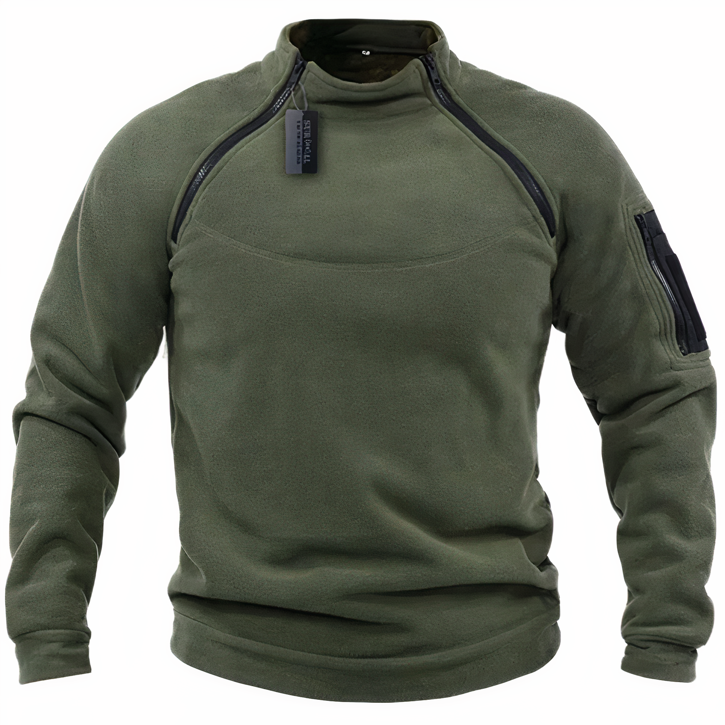 Fleecehemd - Herren Quarter Zip Fleece Sweater Pullover-Dunkelgrün-S-Chaps Herrenmode