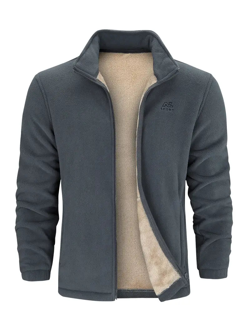 Fleecejacke – durchgehender Reißverschluss – Stehkragen – Fleece mit Reißverschluss – Herrenbekleidung-Chaps Herrenmode