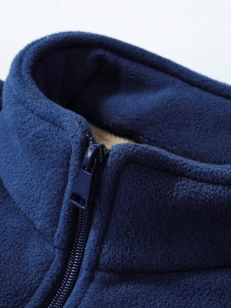 Fleecejacke – durchgehender Reißverschluss – Stehkragen – Fleece mit Reißverschluss – Herrenbekleidung-Chaps Herrenmode