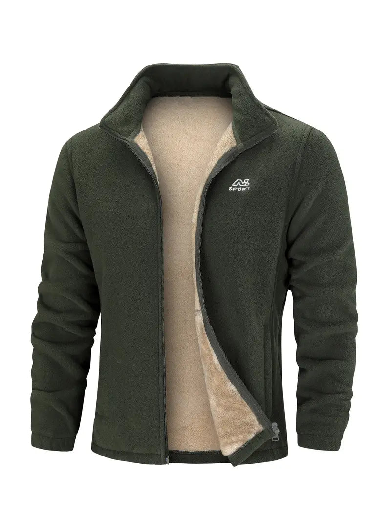 Fleecejacke – durchgehender Reißverschluss – Stehkragen – Fleece mit Reißverschluss – Herrenbekleidung-Chaps Herrenmode