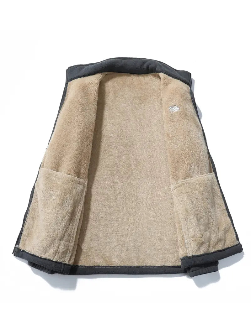 Fleecejacke – durchgehender Reißverschluss – Stehkragen – Fleece mit Reißverschluss – Herrenbekleidung-Chaps Herrenmode