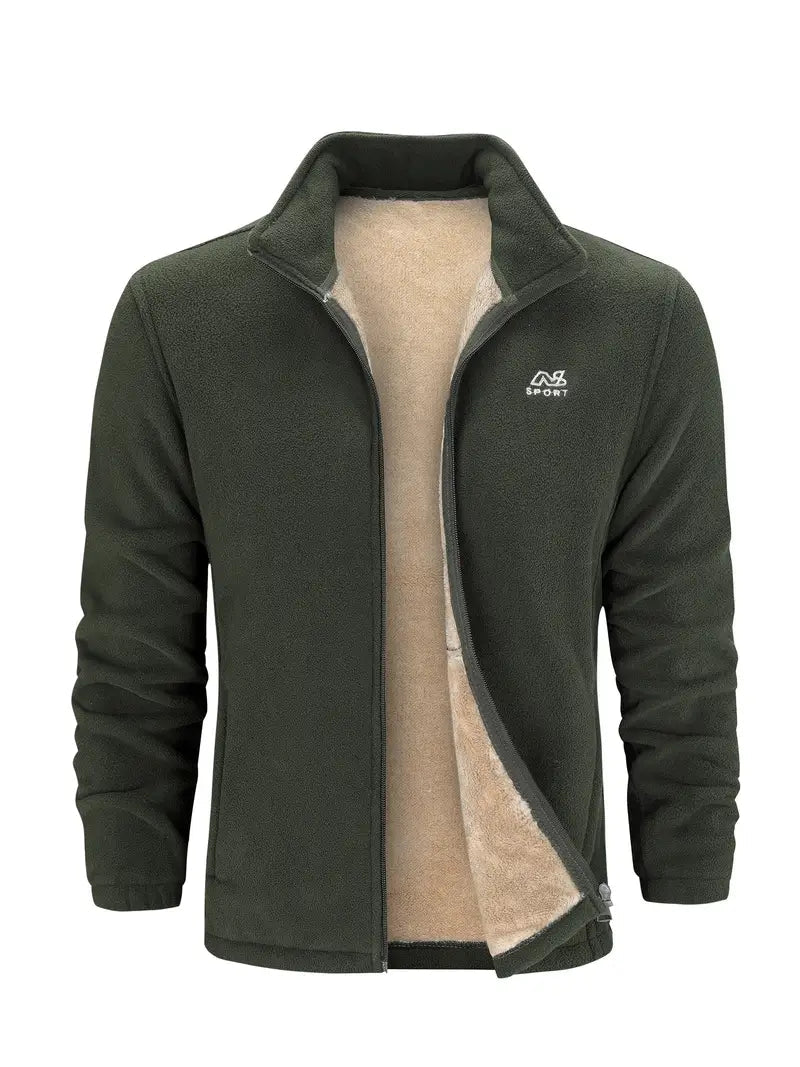 Fleecejacke – durchgehender Reißverschluss – Stehkragen – Fleece mit Reißverschluss – Herrenbekleidung-Chaps Herrenmode