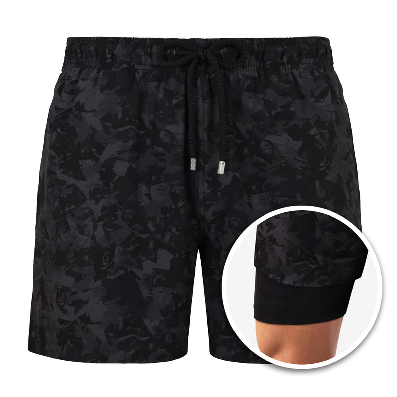 Florida Badeshorts-Camo Schwarz-S-Chaps Herrenmode
