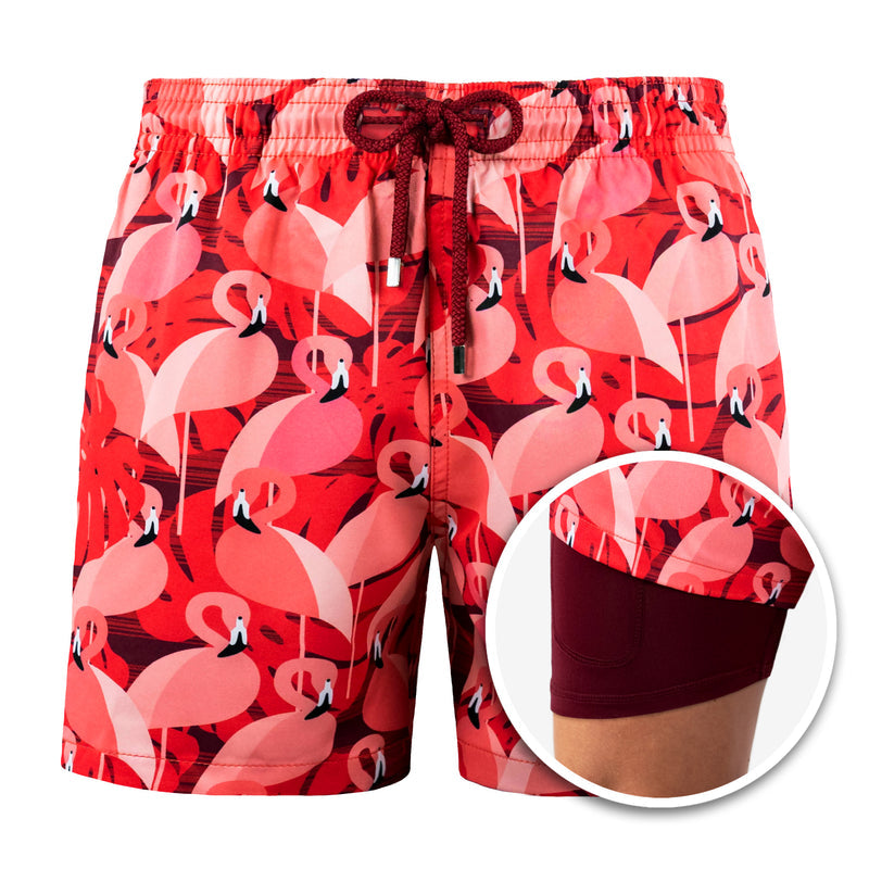 Florida Badeshorts-Flamingos-S-Chaps Herrenmode