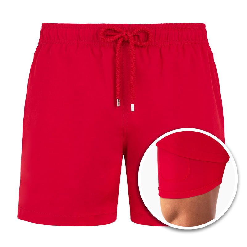 Florida Badeshorts-Rot-S-Chaps Herrenmode