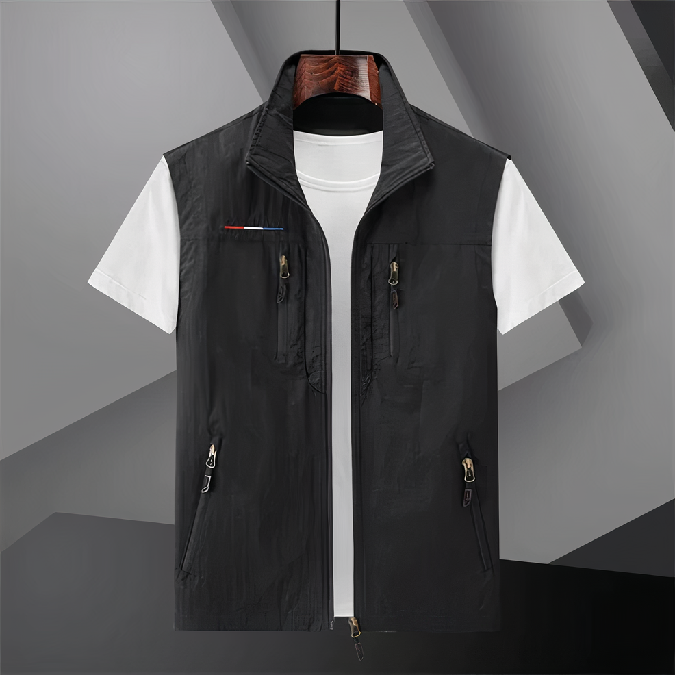 Frachtweste | Leicht | Ärmellos | Outdoor-Weste | Herrenweste-Schwarz-M-Chaps Herrenmode