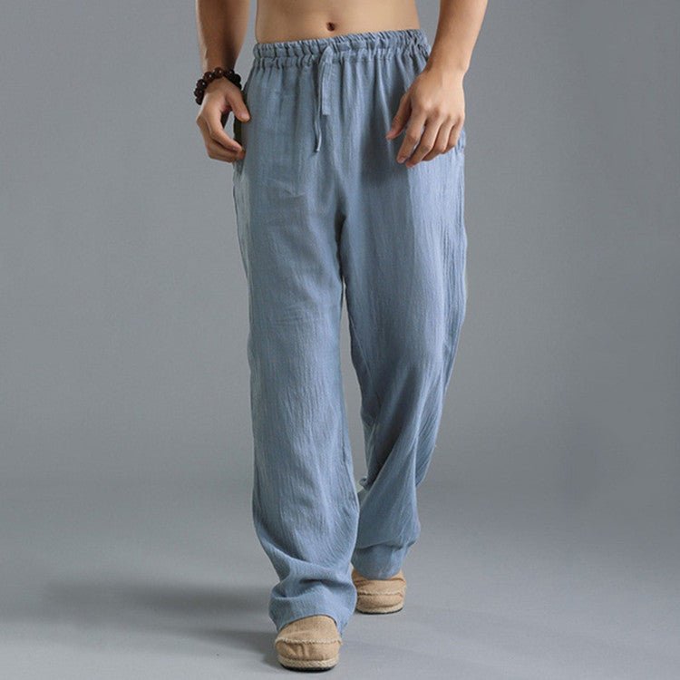 Freizeithose – Leicht – Locker sitzend – Sommerhose – Herrenhose-Blau-S-Chaps Herrenmode