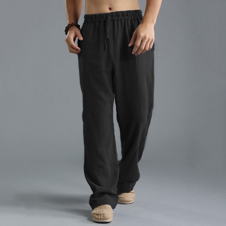 Freizeithose – Leicht – Locker sitzend – Sommerhose – Herrenhose-Schwarz-S-Chaps Herrenmode