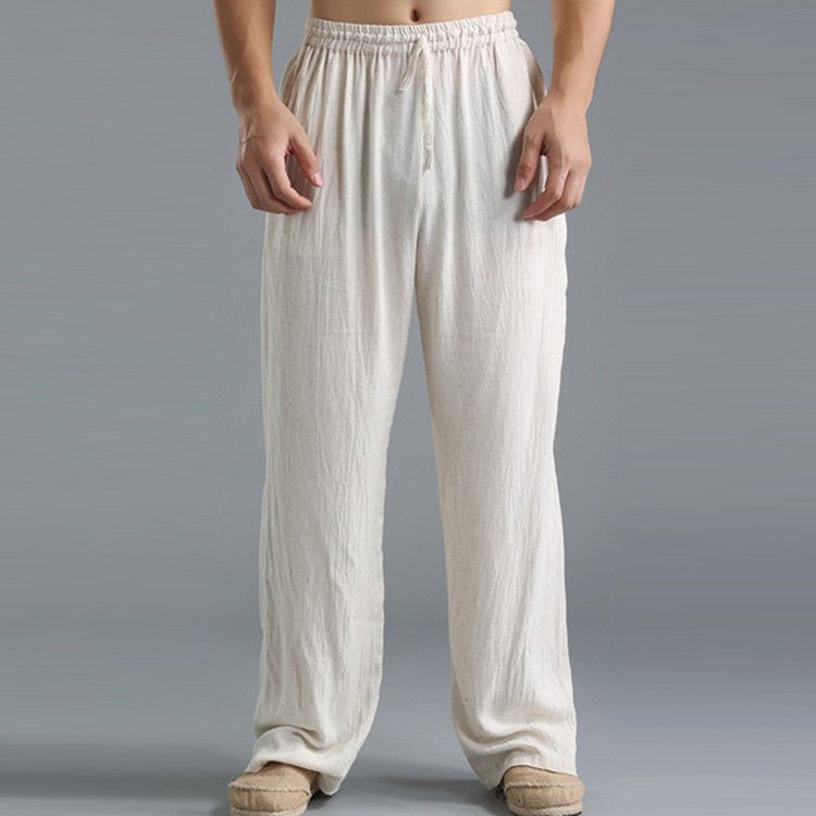 Freizeithose – Leicht – Locker sitzend – Sommerhose – Herrenhose-Weiß-S-Chaps Herrenmode