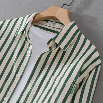 Gestreiftes Hemd - Polo - Button-Up - Langarmhemd - Herrenhemden-Chaps Herrenmode