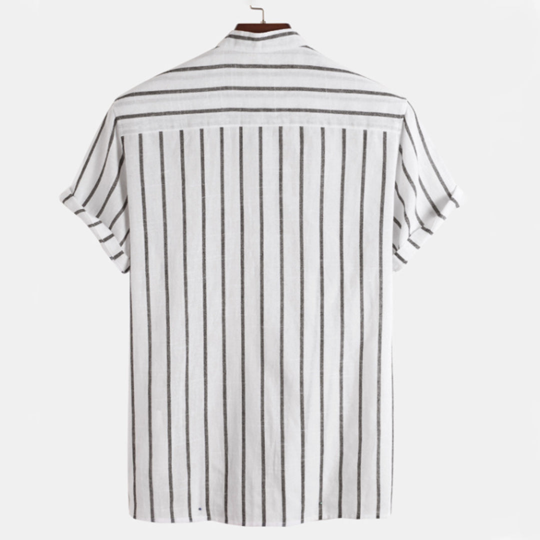 Gestreiftes Hemd - Sommer - zugeknöpft - Kurzarmhemd - Herrenhemden-Chaps Herrenmode
