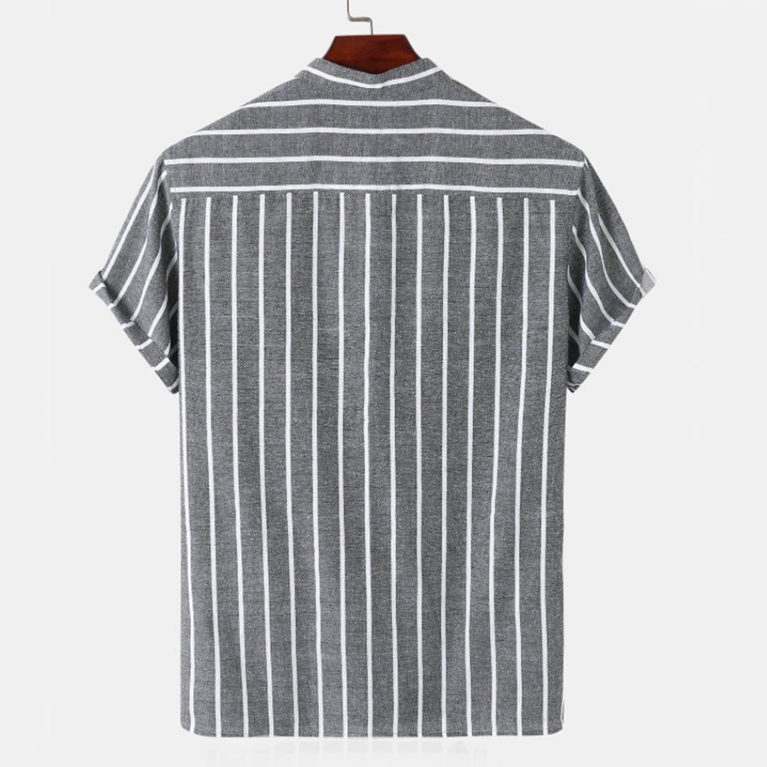 Gestreiftes Hemd - Sommer - zugeknöpft - Kurzarmhemd - Herrenhemden-Chaps Herrenmode