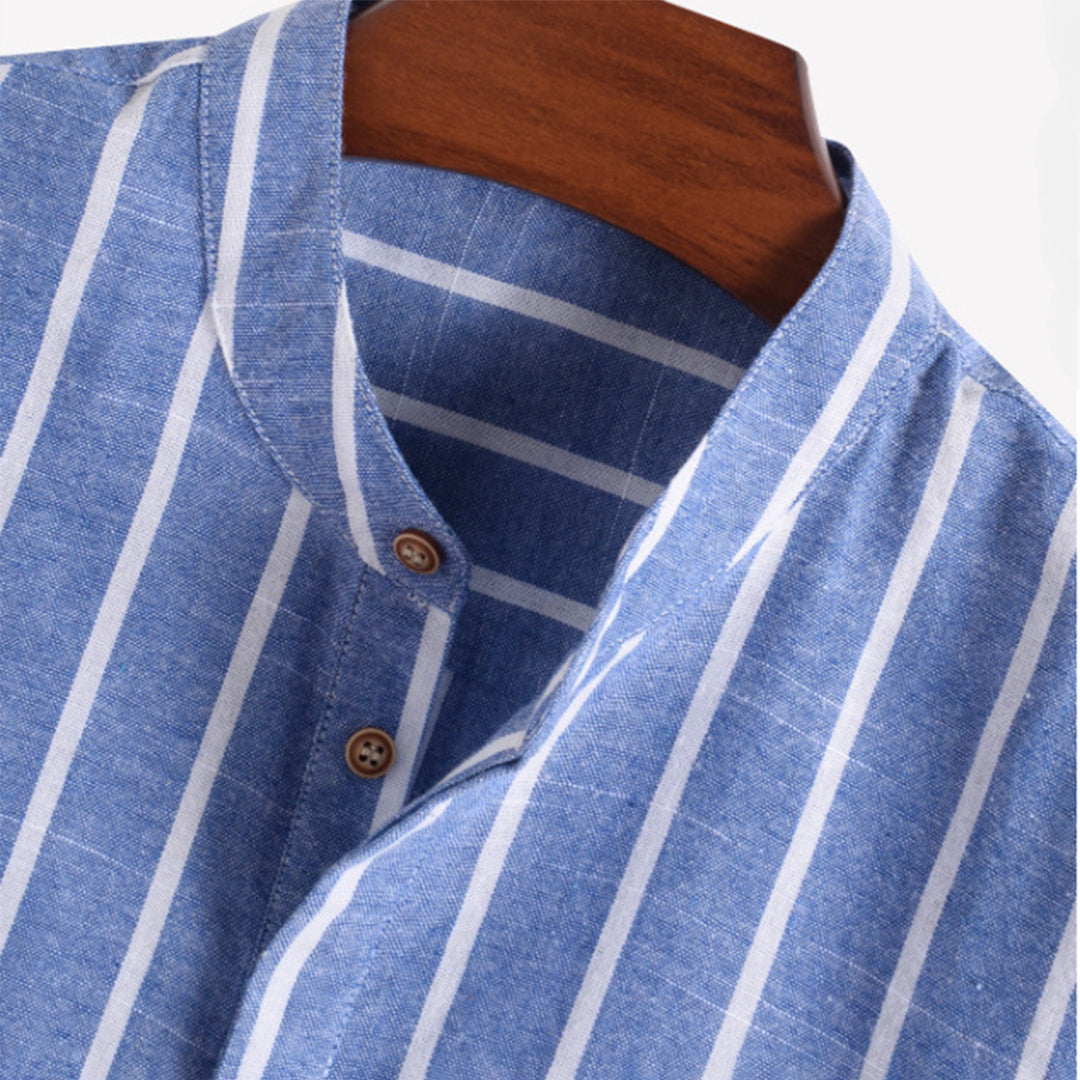 Gestreiftes Hemd - Sommer - zugeknöpft - Kurzarmhemd - Herrenhemden-Chaps Herrenmode