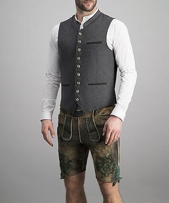 Graue Weste - Klassische ärmellose einreihige Anzugweste für Männer-Chaps Herrenmode