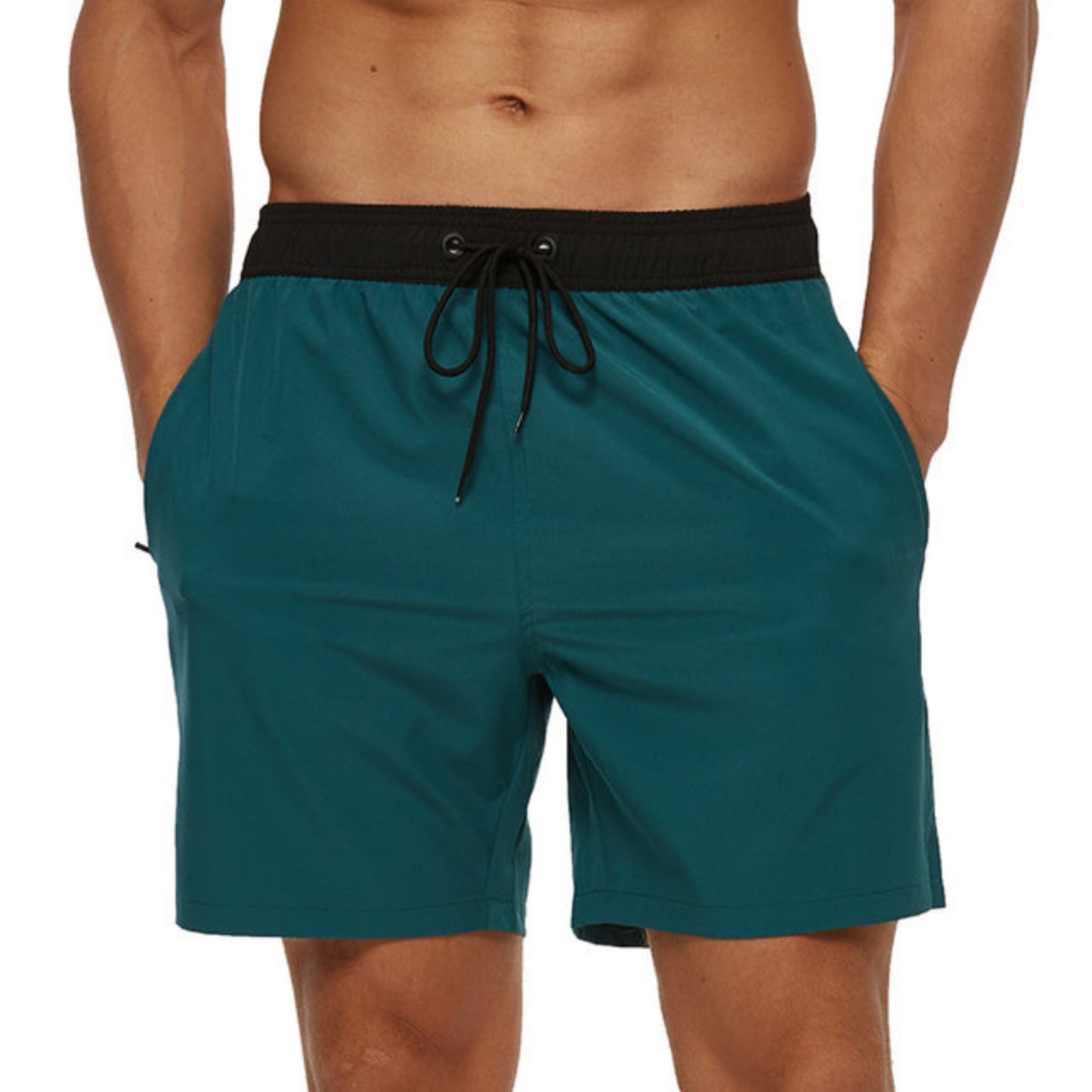 Gym Shorts - Elastische Taille - Kordelzug - Sportshorts - Herren Shorts-Blau Grün-S-Chaps Herrenmode