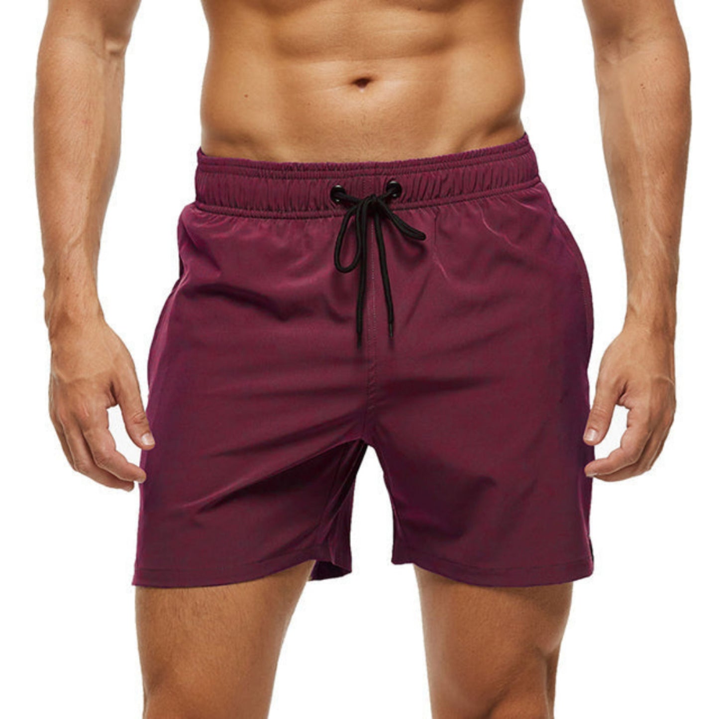 Gym Shorts - Elastische Taille - Kordelzug - Sportshorts - Herren Shorts-Rot-S-Chaps Herrenmode