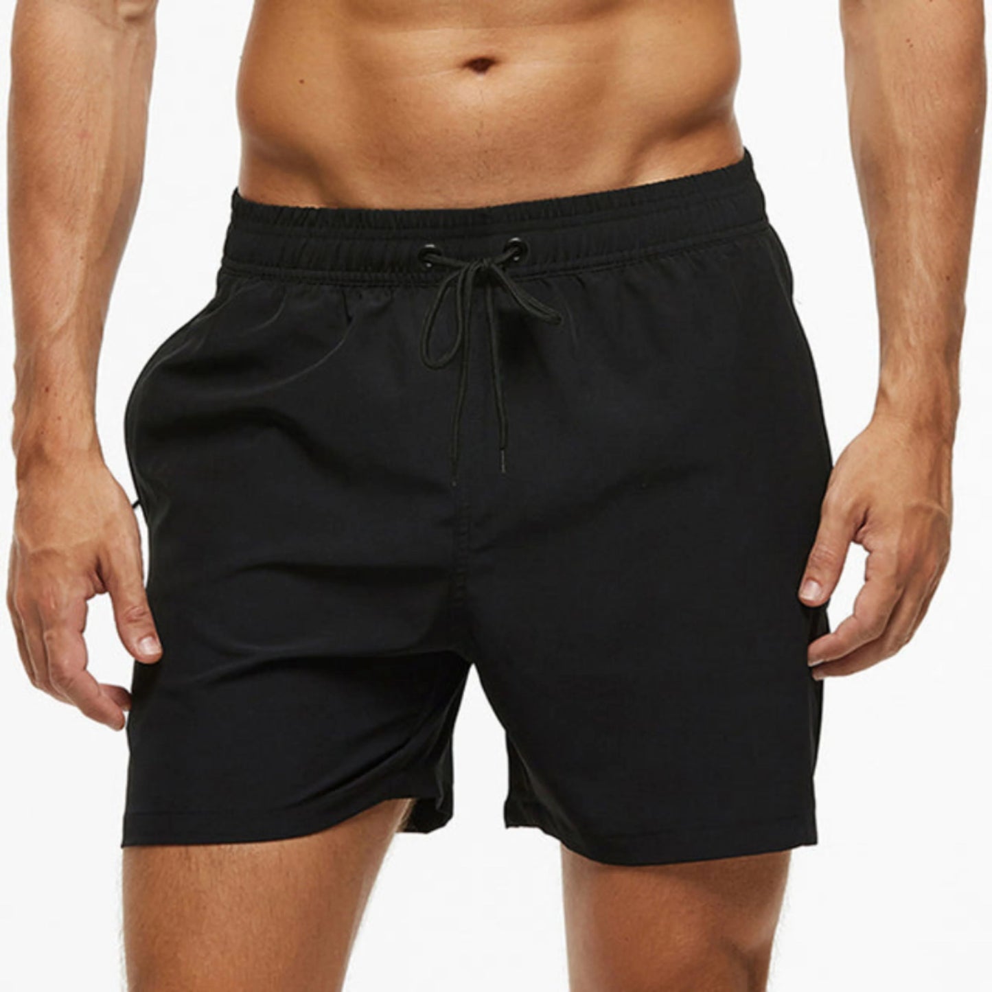 Gym Shorts - Elastische Taille - Kordelzug - Sportshorts - Herren Shorts-Schwarz-S-Chaps Herrenmode