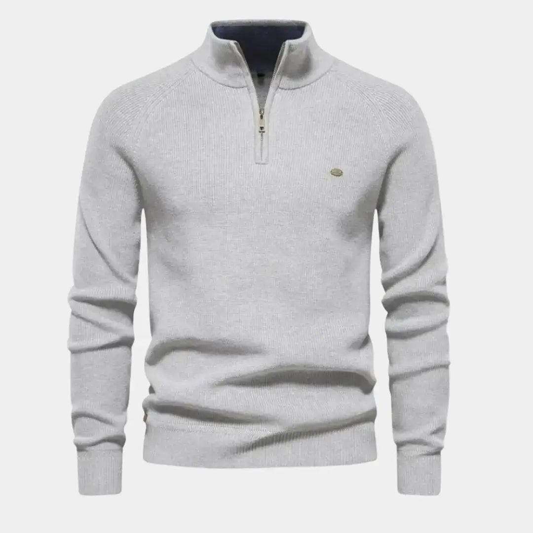 Halb-Reißverschluss-Pullover | Gestrickt | Reißverschluss am Hals | Polo-Pullover | Herren-Pullover mit Viertel-Reißverschluss-Chaps Herrenmode