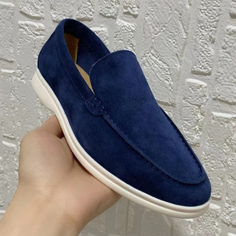 Halbschuhe | Bequem | Slip-On | Wildleder-Slipper | Herrenschuhe-Blau-38-Chaps Herrenmode