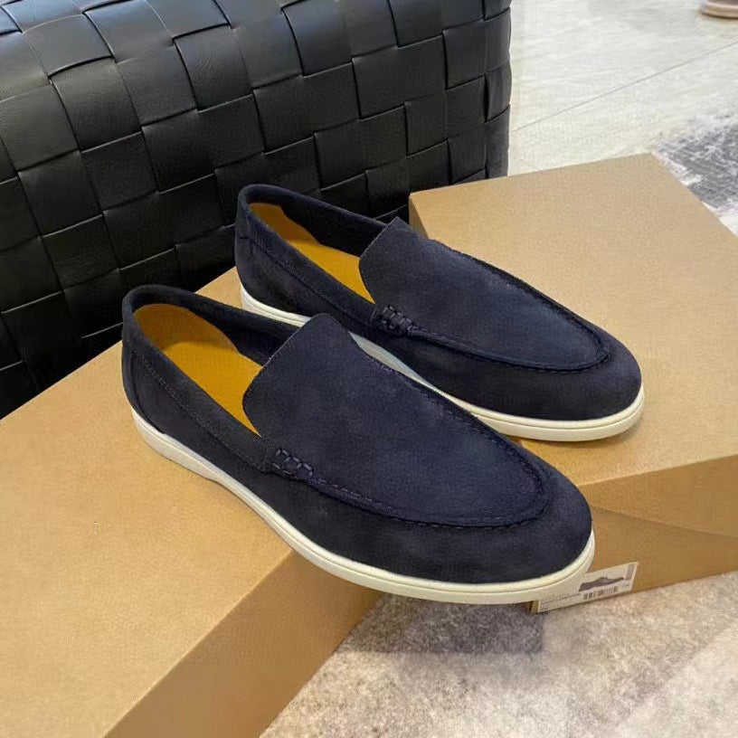 Halbschuhe | Bequem | Slip-On | Wildleder-Slipper | Herrenschuhe-Dunkelblau-38-Chaps Herrenmode