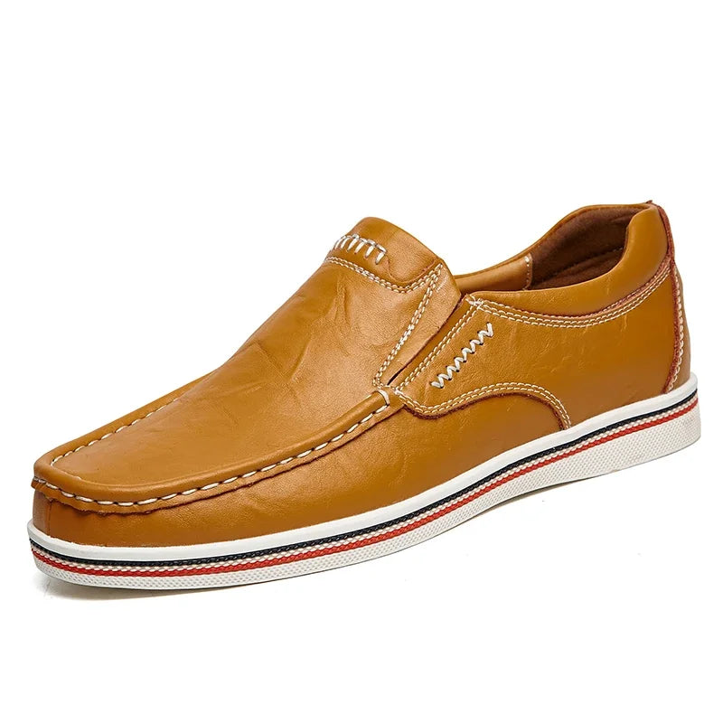 Halbschuhe – Slip-On – ergonomisch – Lederhalbschuhe – Herrenschuhe-Braun-38-Chaps Herrenmode
