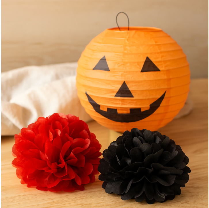 Halloween Kürbis Laterne | Hängend | Dekoration Set | Papierlaterne | Halloween Dekoration-Chaps Herrenmode
