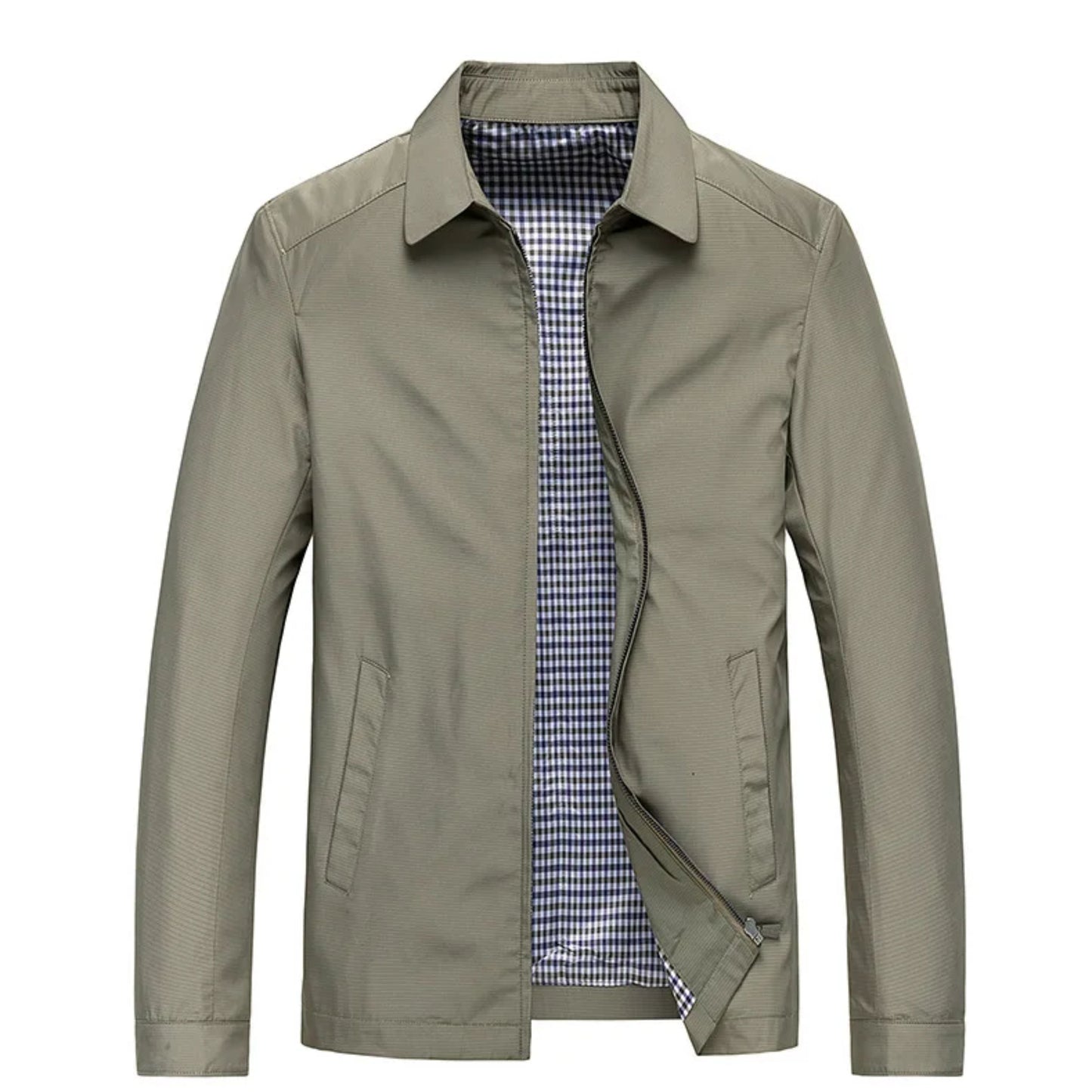 Harrington Jacke - Zip-Up - Winddicht - Leichte Jacke - Herrenjacken-Khaki-XS-Chaps Herrenmode