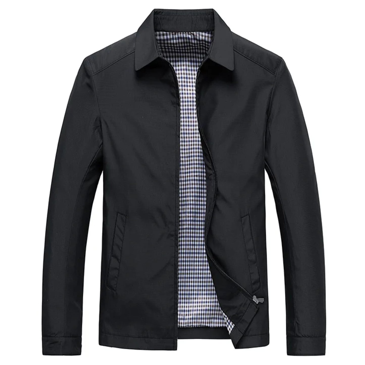 Harrington Jacke - Zip-Up - Winddicht - Leichte Jacke - Herrenjacken-Schwarz-XS-Chaps Herrenmode