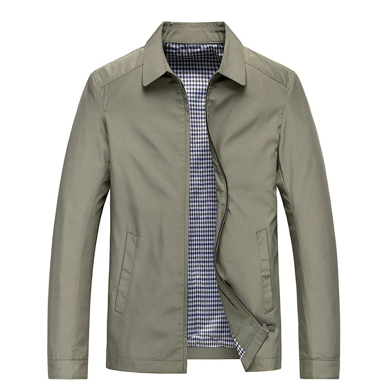 Harrington-Jacke – mit Reißverschluss – wasserdicht – Herbstjacke – Herrenjacken-Khaki-M-Chaps Herrenmode
