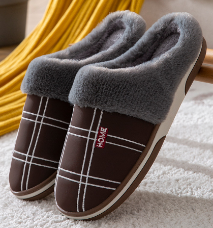 Hausschuhe – Slip-Ons – Winter – Hausschuhe für drinnen – Hausschuhe für Herren-Braun-38/39-Chaps Herrenmode