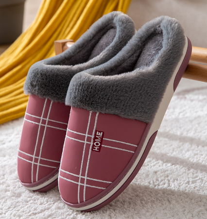 Hausschuhe – Slip-Ons – Winter – Hausschuhe für drinnen – Hausschuhe für Herren-Hellrot-38/39-Chaps Herrenmode