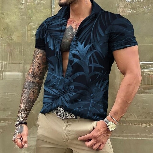 Hawaiihemd - Button-Up - Bedruckt - Kurzarmhemd - Herrenhemden-Chaps Herrenmode