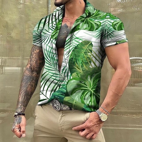 Hawaiihemd - Button-Up - Bedruckt - Kurzarmhemd - Herrenhemden-Chaps Herrenmode