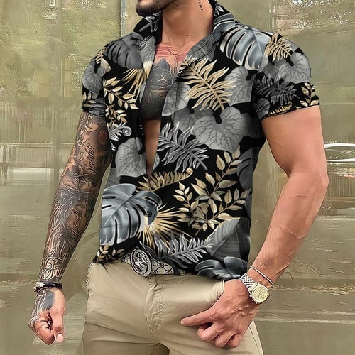 Hawaiihemd - Button-Up - Bedruckt - Kurzarmhemd - Herrenhemden-Chaps Herrenmode