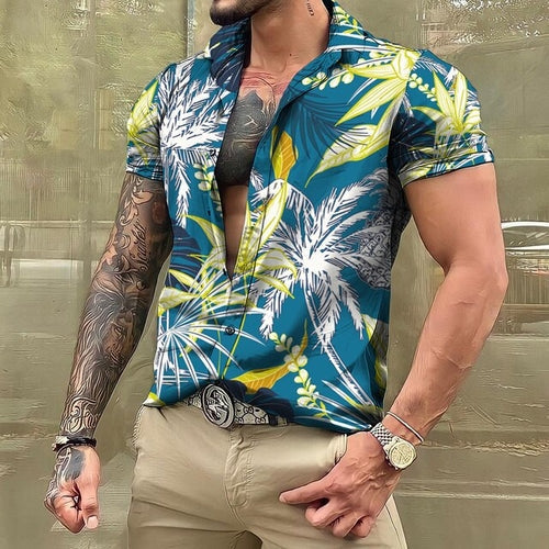 Hawaiihemd - Button-Up - Bedruckt - Kurzarmhemd - Herrenhemden-Chaps Herrenmode